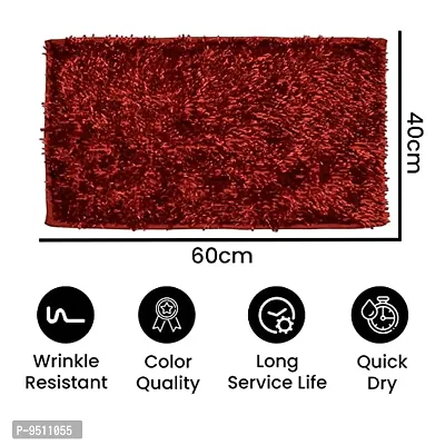 Polyester Fabric Multipurpose Ultra Soft Shaggy Anti Skid Anti slip Runners for bathroom and Batroom Mats with Rubber Backing Water Absorbing Rug Mat for Bathroom Kitchen Bedroom Door Passage-thumb3