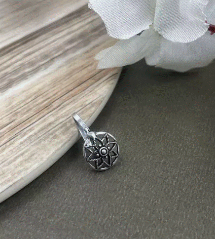 Shimmering Silver German Silver Nose Pins For Women