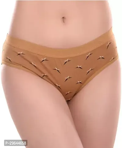 Stylish Brown Cotton Solid Single Brief For Women Pack Of 1-thumb0