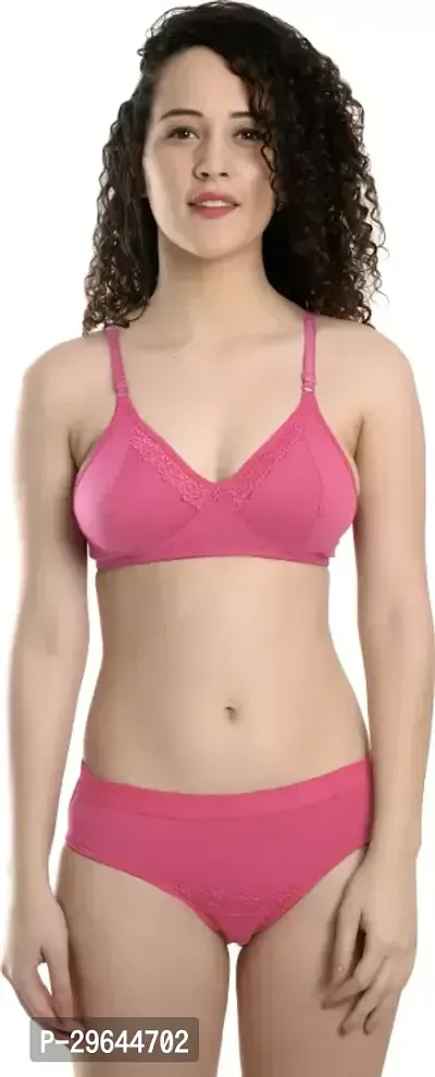 Stylish Cotton  Bra and Panty Set For Women Pack Of 1-thumb0