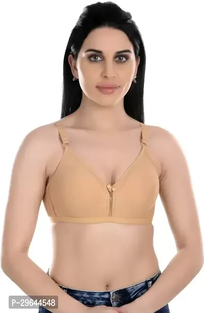 Stylish Beige Cotton Single Bras For Women Pack Of 1-thumb0