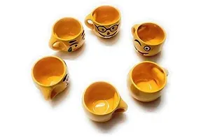 Useful Ceramic Yellow Emoji Smiley Coffee Mug Tea Cup Set- 6 Pieces Set-thumb2