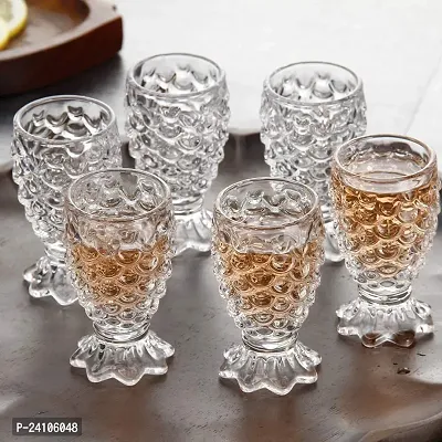 Useful Crystal Clear Pineapple Shaped Juice Glasses- 220 ml Each, Set Of 6-thumb5