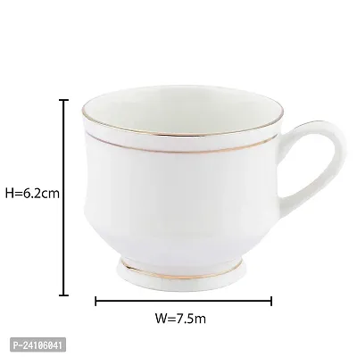 Useful China Tea Coffee Cup Set With Golden Line - Set Of 6-thumb3