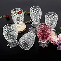 Useful Crystal Clear Pineapple Shaped Juice Glasses- 220 ml Each, Set Of 6-thumb2