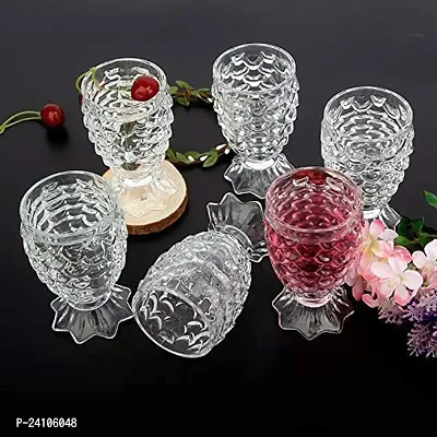 Useful Crystal Clear Pineapple Shaped Juice Glasses- 220 ml Each, Set Of 6-thumb3