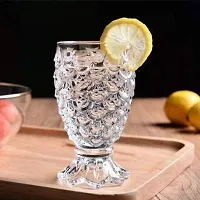 Useful Crystal Clear Pineapple Shaped Juice Glasses- 220 ml Each, Set Of 6-thumb1