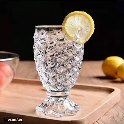 Useful Crystal Clear Pineapple Shaped Juice Glasses- 220 ml Each, Set Of 6-thumb2