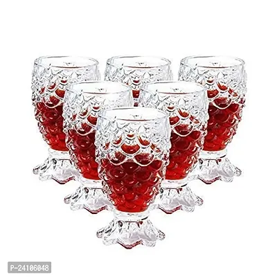 Useful Crystal Clear Pineapple Shaped Juice Glasses- 220 ml Each, Set Of 6-thumb0