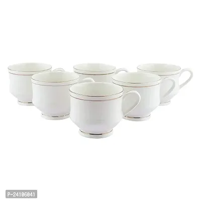 Useful China Tea Coffee Cup Set With Golden Line - Set Of 6