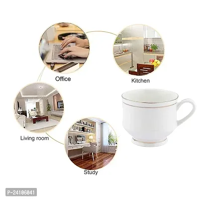 Useful China Tea Coffee Cup Set With Golden Line - Set Of 6-thumb4