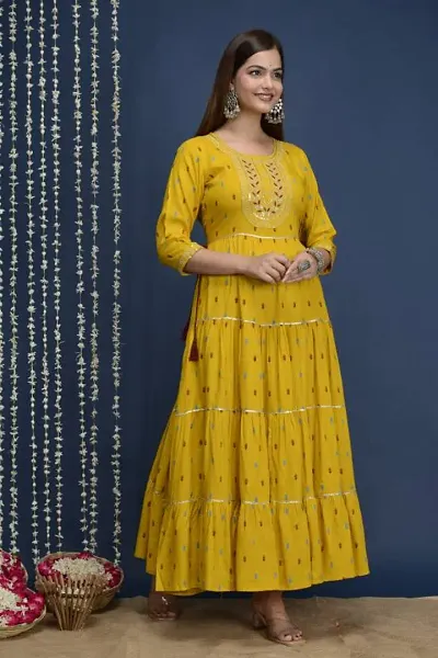 Stylish Rayon Printed Anarkali Kurtis