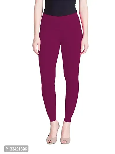 Fabulous Magenta Cotton Solid Leggings For Women-thumb0