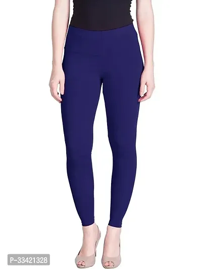 Fabulous Blue Cotton Solid Leggings For Women-thumb0