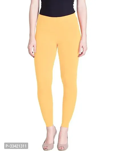 Fabulous Yellow Cotton Solid Leggings For Women-thumb0