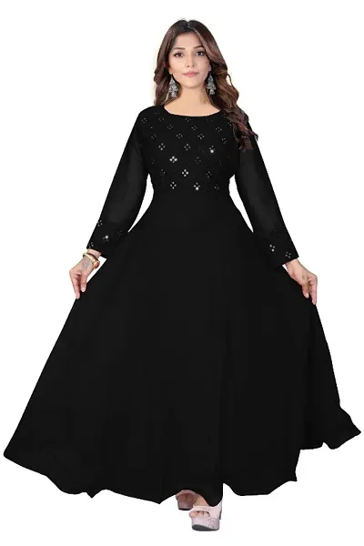 Classic Georgette Self Design Gowns For Women