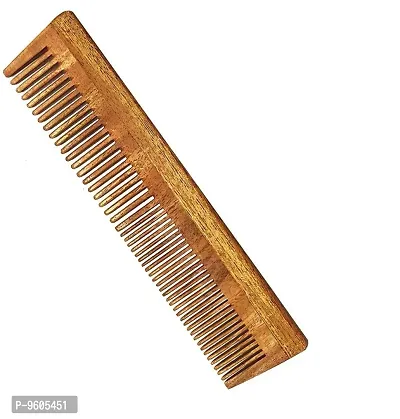 Naturel Pure Neem Wooden Comb For Women  Men For Hair Growth-thumb0