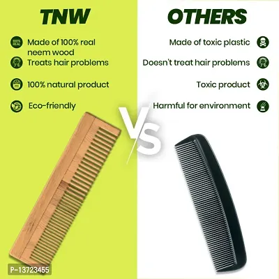 Handmade Neem Wood Anti-Dandruff Combs for Effective Hair Care Family Kit of 4-thumb2