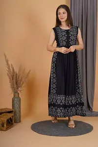 Trendy Black Printed Viscose Rayon A-Line Kurta For Women-thumb4