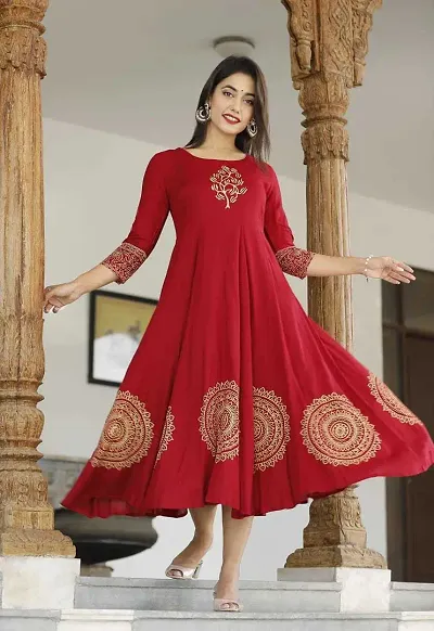 Trendy Viscose Rayon Anarkali Kurta For Women