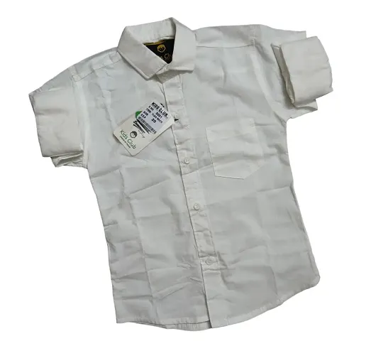 Decent Cotton Solid Shirt For Boys
