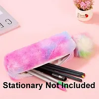 Rainbow Color Unicorn Soft Fur Pouch Multipurpose Unicorn Pencil Case, Pencil Pouch for Girls, Cute Fur Pouch COMBO SET-thumb3