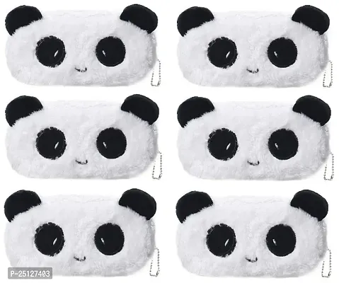 Soft Animal Panda Fur Pouch for Kids Birthday Gift and Return Gifts (Pack of 6)