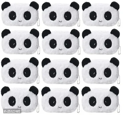 Soft Animal Panda Fur Pouch for Kids Birthday Gift and Return Gifts (Pack of 12)