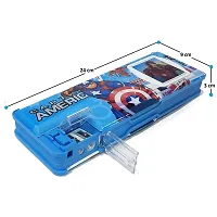 Avenger Calculator Pencil Box And Animal Panda Fur Pouch Combo Set For Boys And Girls-thumb1