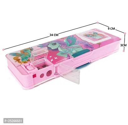 Unicorn And Hello Kitty Calculator Box Art Plastic Pencil Boxes  (Set of 2, Multicolor)-thumb4