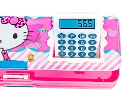 Unicorn And Hello Kitty Calculator Box Art Plastic Pencil Boxes  (Set of 2, Multicolor)-thumb1