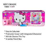 Unicorn And Hello Kitty Calculator Box Art Plastic Pencil Boxes  (Set of 2, Multicolor)-thumb2