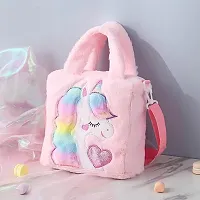 Unicorn Plush Handbag for Girls, Shoulder Bag with Adjustable Shoulder Strap, Handbags for Toddler,-thumb2