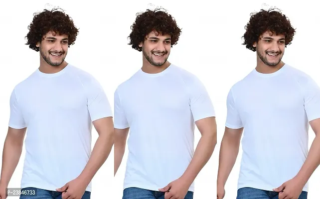 Comfortable Multicoloured Polycotton T-Shirt For Men Pack Of 3-thumb0