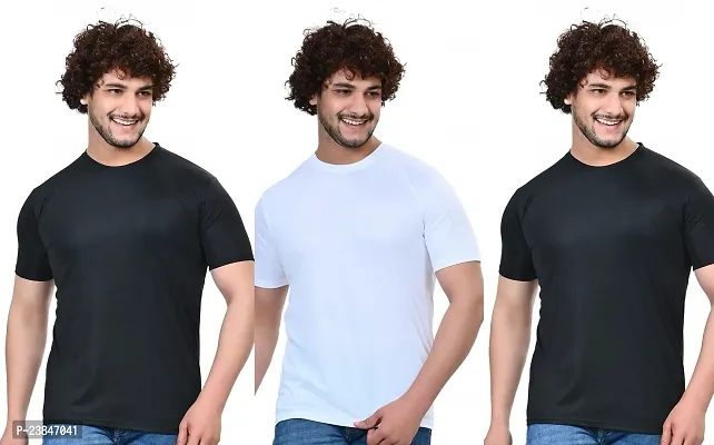 Comfortable Multicoloured Polycotton T-Shirt For Men Pack Of 3