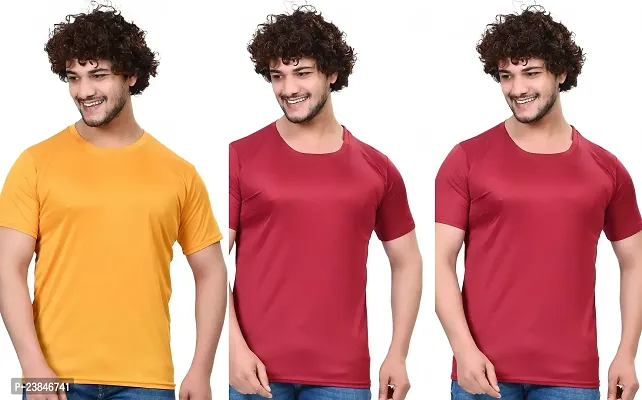 Comfortable Multicoloured Polycotton T-Shirt For Men Pack Of 3-thumb0