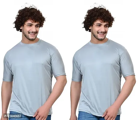 Comfortable Multicoloured Polycotton T-Shirt For Men Pack Of 2