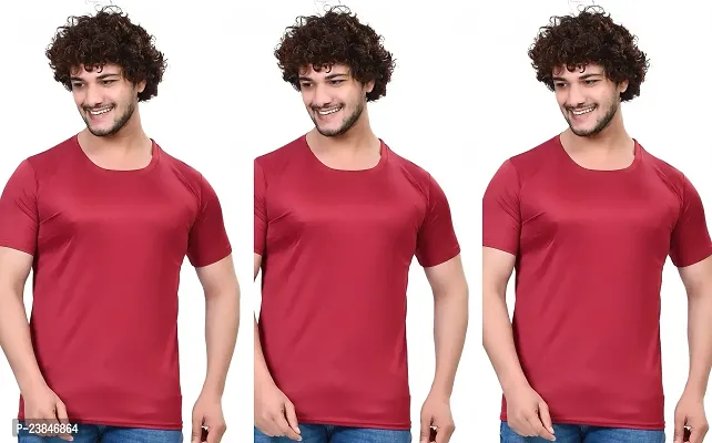 Comfortable Multicoloured Polycotton T-Shirt For Men Pack Of 3