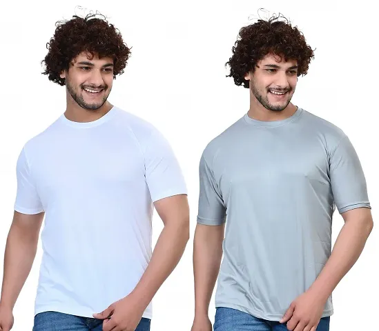 Comfortable Polycotton Solid T-Shirt For Men Pack Of 2