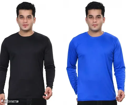 Stylish Fancy Polycotton Solid Round Neck T-Shirts For Men Pack Of 2-thumb0