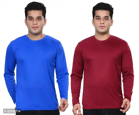 Stylish Fancy Polycotton Solid Round Neck T-Shirts For Men Pack Of 2