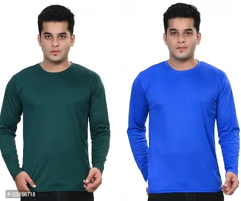 Stylish Fancy Polycotton Solid Round Neck T-Shirts For Men Pack Of 2