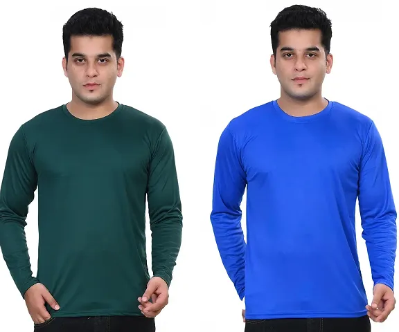 Stylish Fancy Polycotton Solid Round Neck T-Shirts For Men Pack Of 2