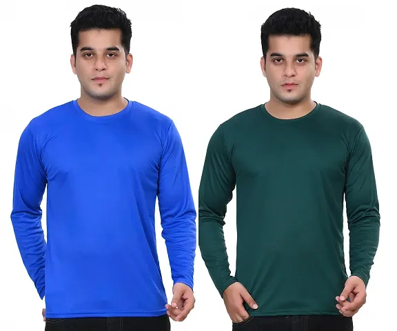 Stylish Polycotton Solid Round Neck T-Shirt For Men Pack Of 2