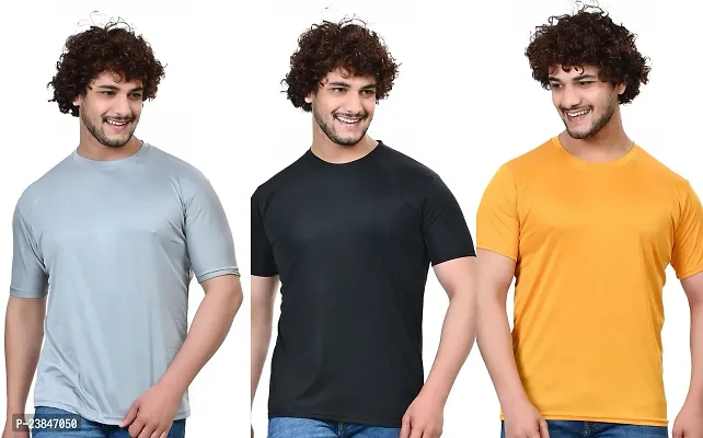 Comfortable Multicoloured Polycotton T-Shirt For Men Pack Of 3