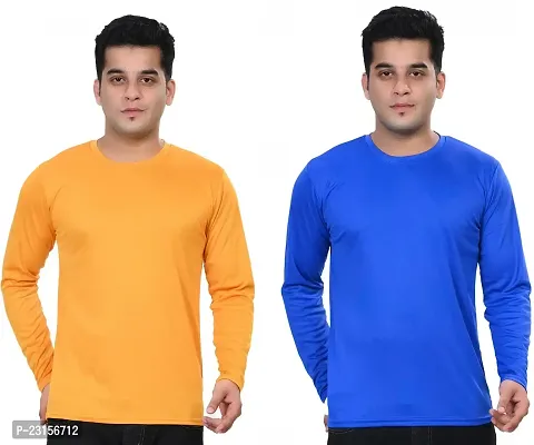 Stylish Fancy Polycotton Solid Round Neck T-Shirts For Men Pack Of 2