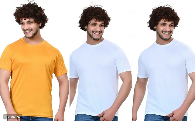 Comfortable Multicoloured Polycotton T-Shirt For Men Pack Of 3