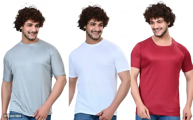 Comfortable Multicoloured Polycotton T-Shirt For Men Pack Of 3-thumb0