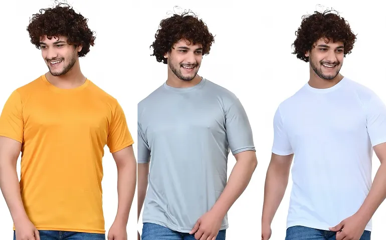 Comfortable Polycotton T-Shirt For Men Pack Of 3