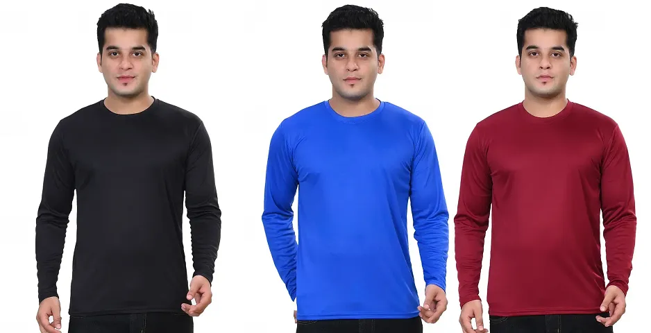 Fancy Multicoloured Solid Round Neck T-Shirt For Men Pack Of 3